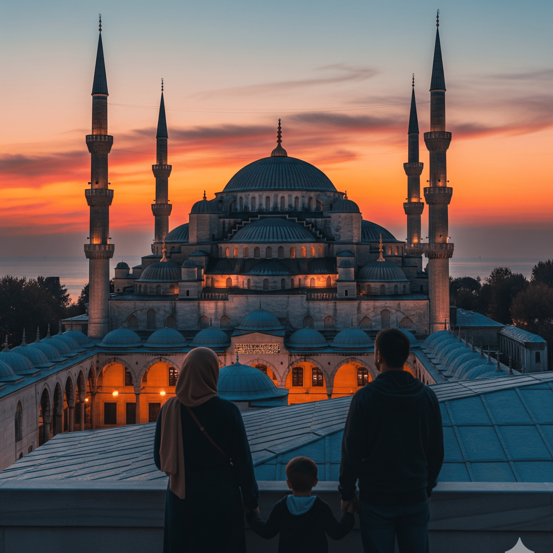 Fixed group of pilgrims.